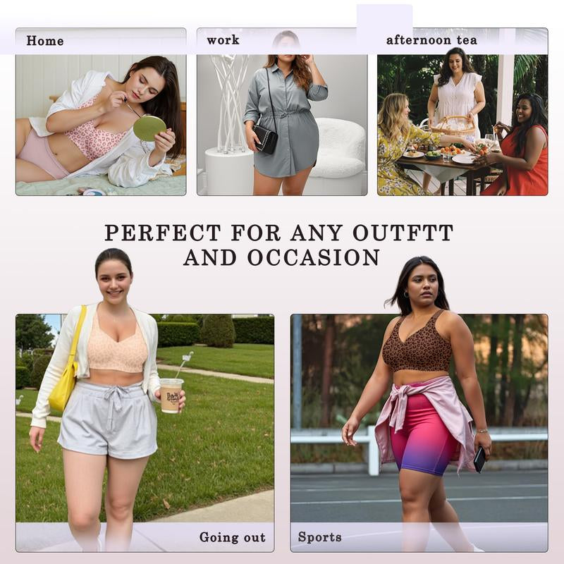 OEAK Women Jelly Bras Wirefree Full Coverage No Underwire Everyday Bras Comfortable Wireless Padded Tshirt Bra