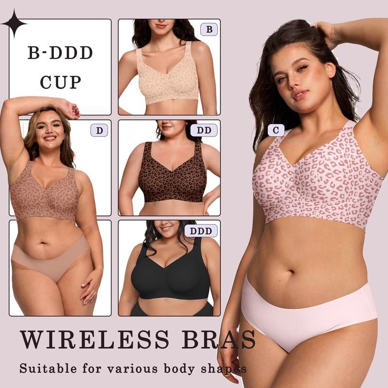 OEAK Women Jelly Bras Wirefree Full Coverage No Underwire Everyday Bras Comfortable Wireless Padded Tshirt Bra